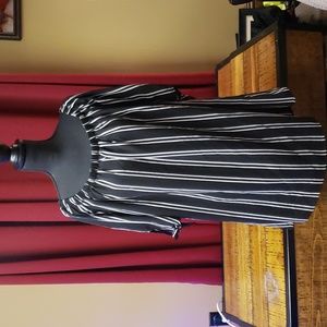 3/4 length sleeve peasant style striped dress